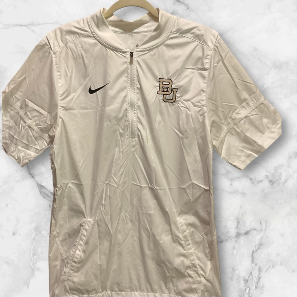 Nike 1/2 Zip Sideline White Baylor Bears Warm up Shirt